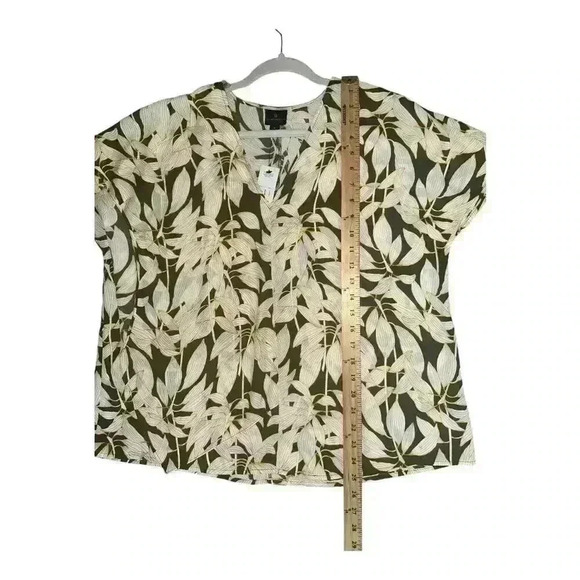 Worthington Olive Green V-Neck Georgette Blouse, Lareg - Picture 7 of 7